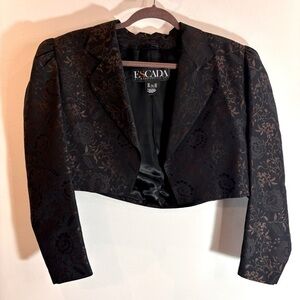 ESCADA Sz 36 Cropped Puff Shoulder Jacket by Margharetta Ley Made in Germany